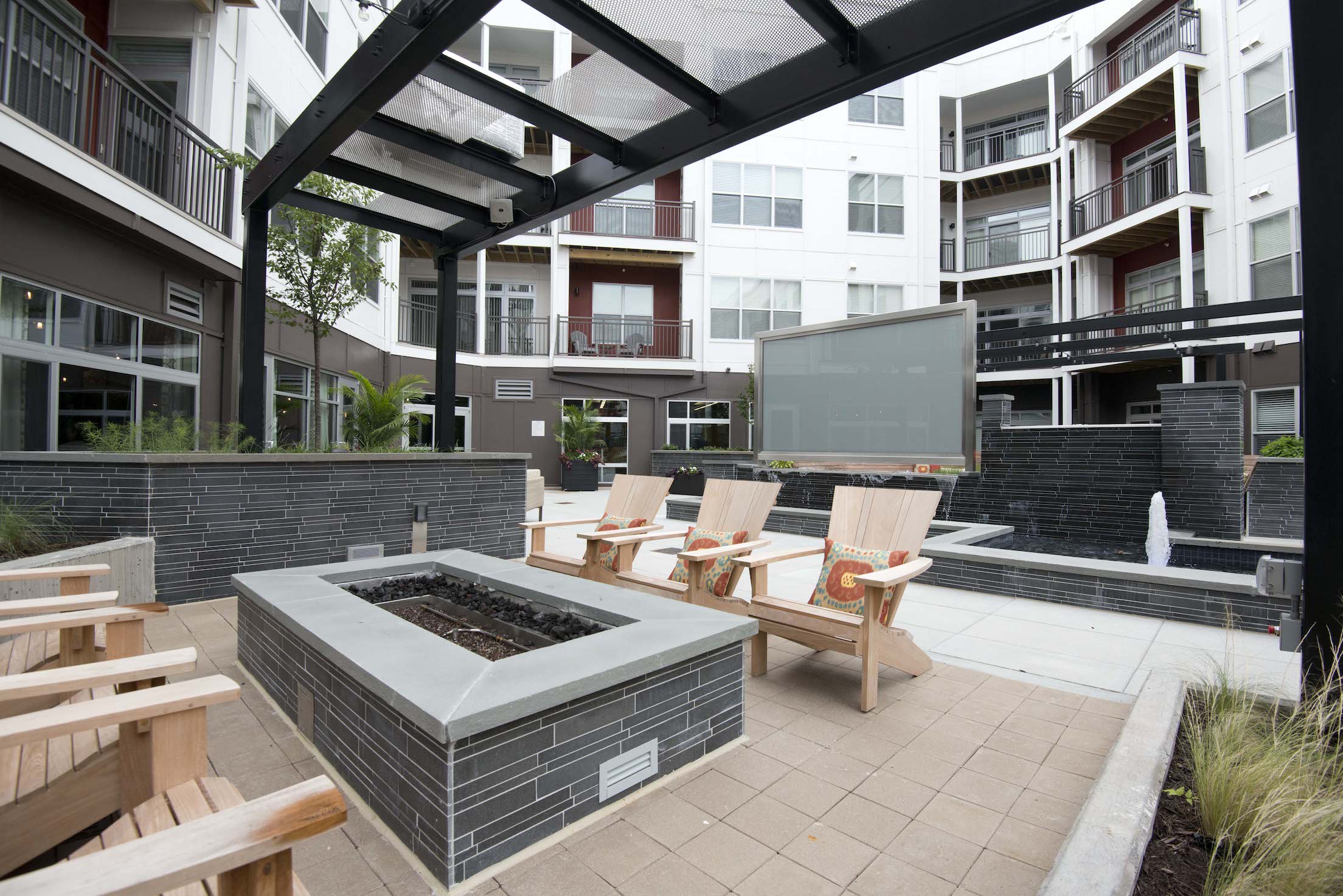 Basalt Interlocking Tile Outdoor Living Firepit & Water Feature Washington, D.C.